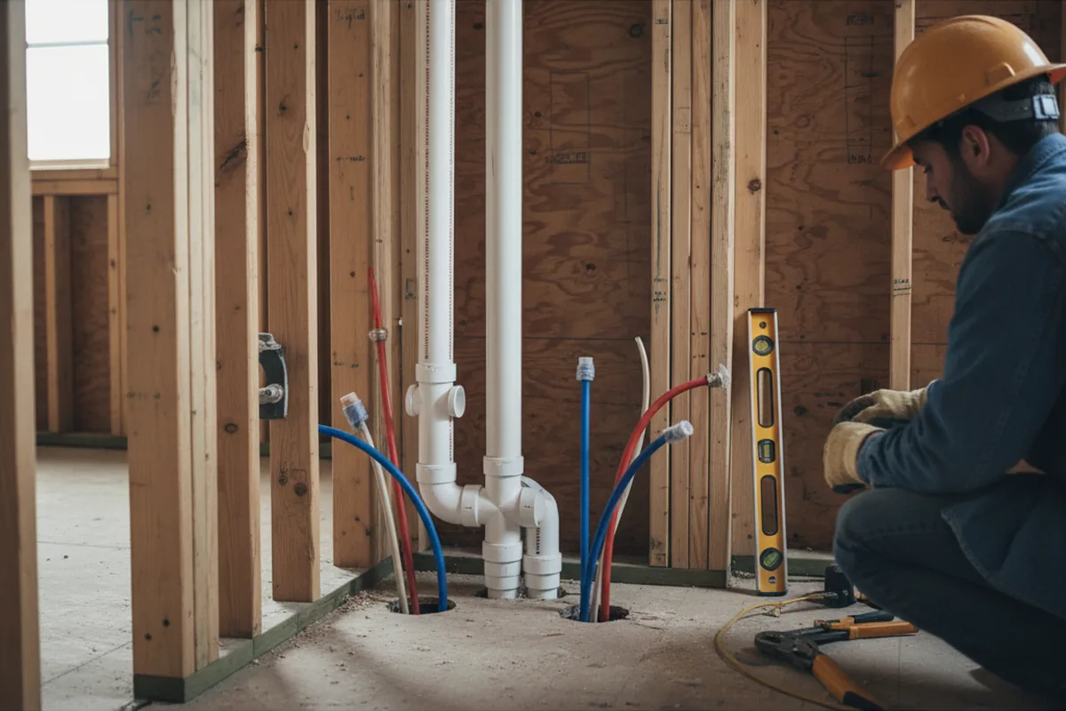 Drain and supply rough-in during Leak Detection in Fruitland